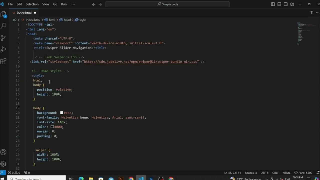 How to use Swiper slider Navigation slide in html and css - YouTube