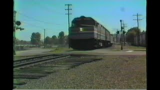 567. AMTRAK # 14 at Hilyard st Eugene Oregon on April 20 1986 with 2 passenger engine motive power