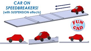 Rolling CAR on Speedbreakers with suspension effects | SolidWORKS Assembly | Animation Tutorial