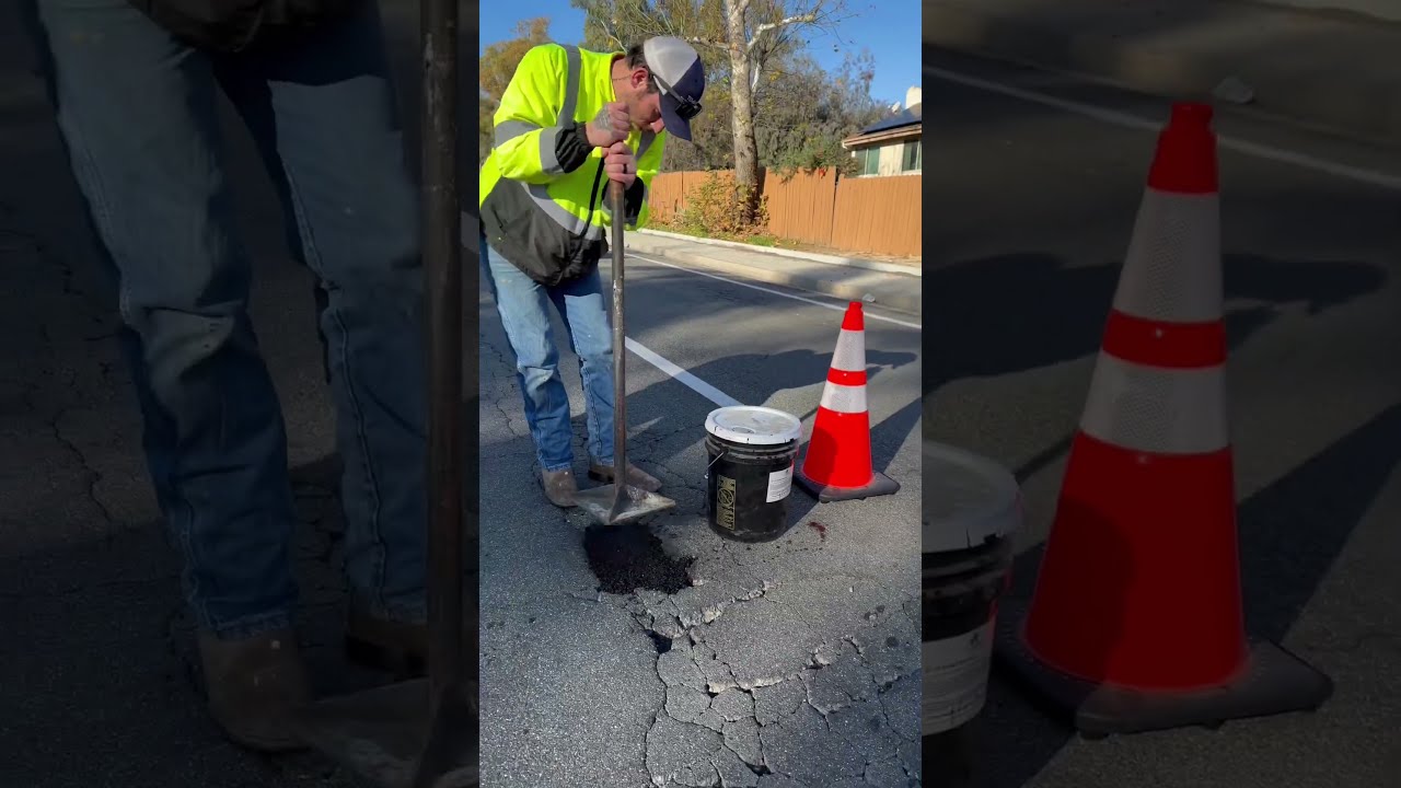 Filling Potholes Public Works