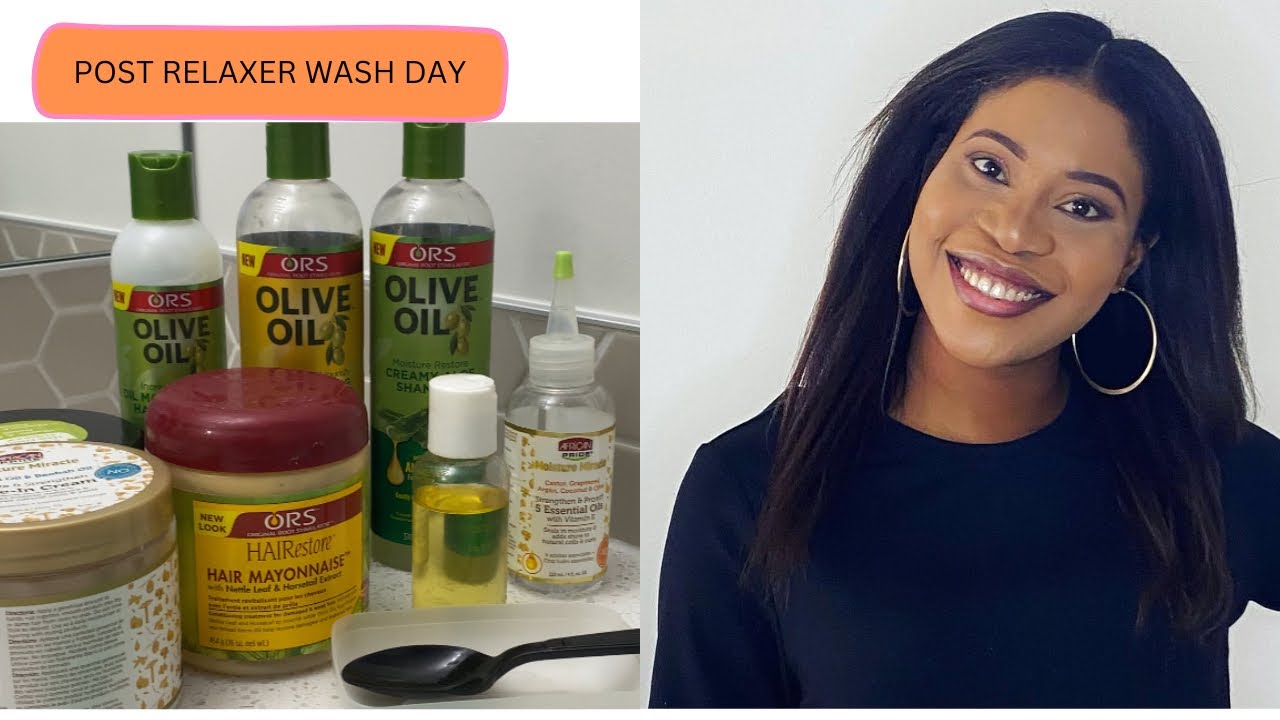 POST RELAXER WASH DAY ROUTINE - YouTube