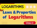 Properties and Laws of Logarithms  in Digital School (CCSCAT) [Video 3]