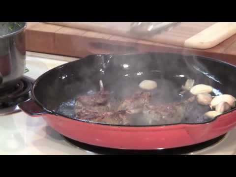 Peppered Lamb Chops with Roasted Red Bell Pepper & Feta Couscous