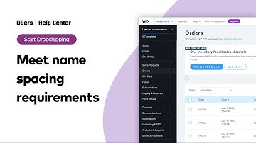Start Dropshipping - Meet name spacing requirements - Wix - DSers