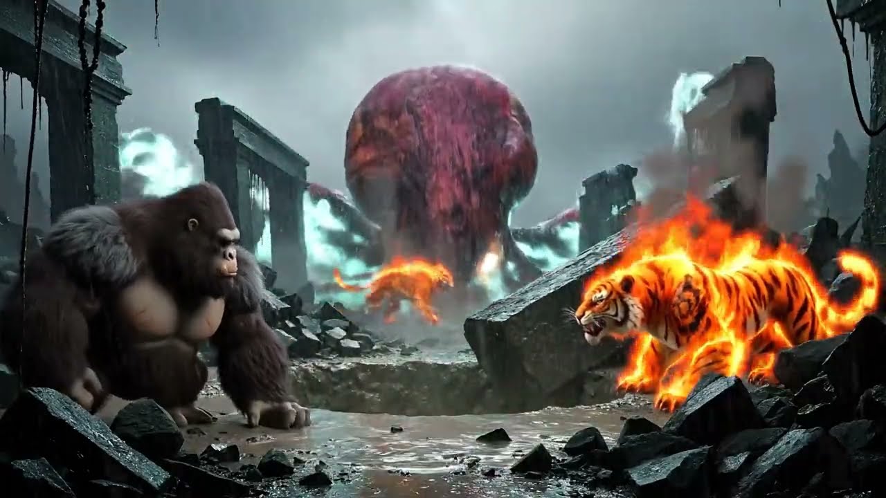 king-kong-vs-giant-tiger-vs-giant-squid-the-most-intense-monster-battle-ever