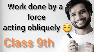 Work done by a force acting obliquely..😌 || Class 9th