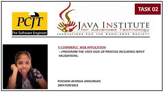 Web Project Task 02 | 1st Year | Semester 01 | Java Institute | Poojani Jayasinghe