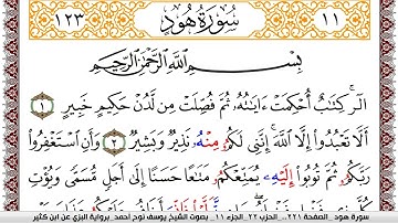سورة هود مكتوبة يوسف نوح احمد برواية البزي عن ابن كثير