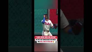 Phillies RF Gabriel Rincones put on his glasses mid- fly ball ? #shorts