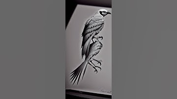 Dark AI Generated skeletal bird drawing animation #shorts #aigenerated