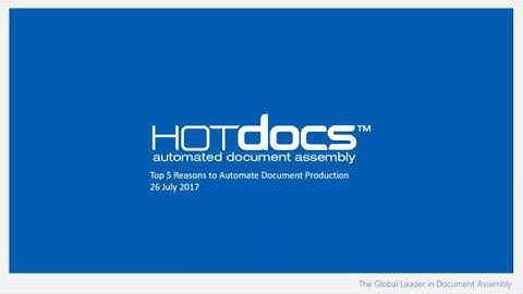 Top 5 Reasons To Automate Document Production