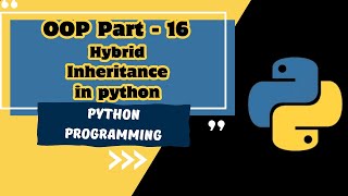 OOP part - 16 | Introduction to Hybrid Inheritance with example  in python |MUST WATCH|