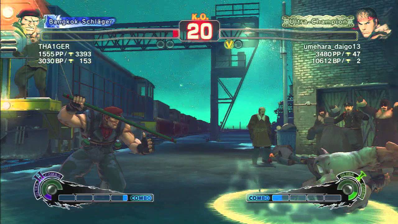 Ultra SF4 THA1GER (Rolento) vs umehara_daigo13 (Ryu)