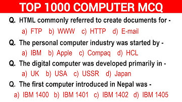 Part -5 | Top 1000 Computer Fundamental MCQ | computer fundamental mcq questions with answers