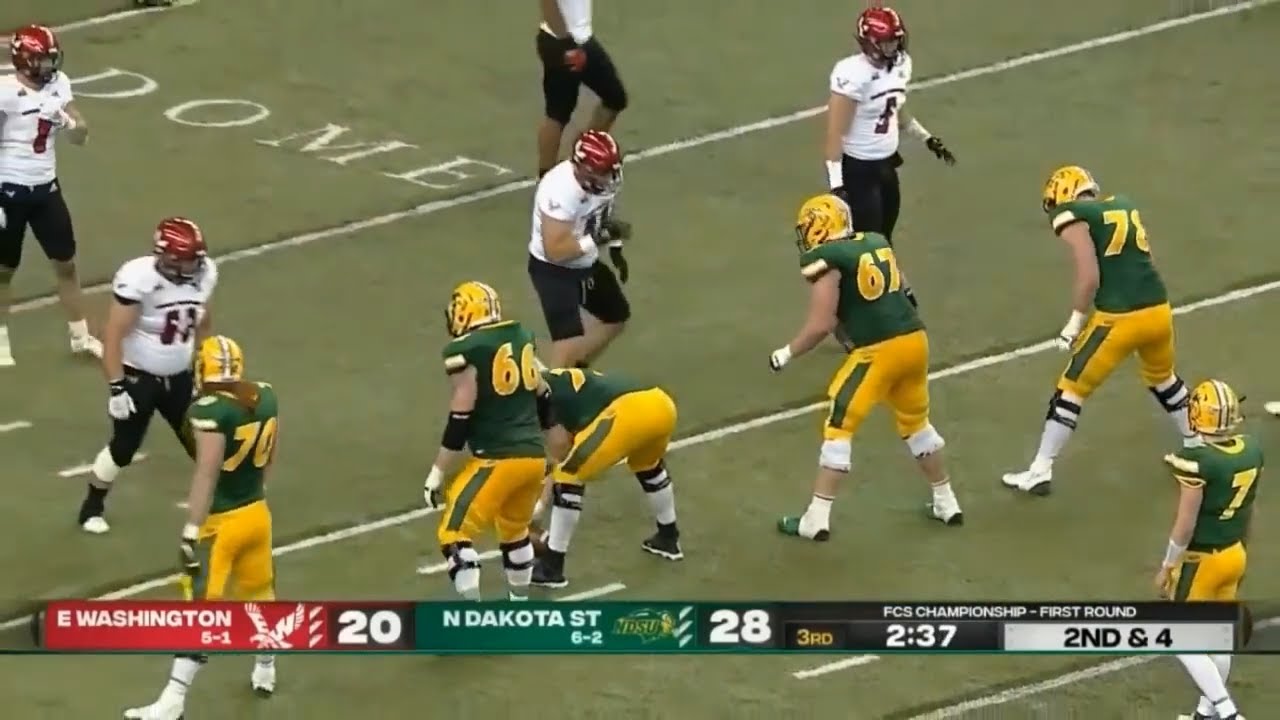 North Dakota State Offensive Line vs Eastern Washington (Spring 2021 FCS Championship First Round)