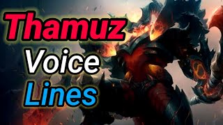 Thamuz voice lines and quotes \ Dialogues with English Subtitles | Mobile Legends