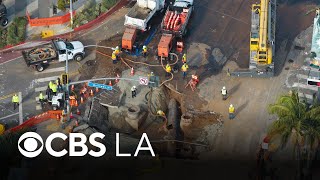 Crews race to fix broken water main in West Hollywood