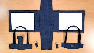 EJ-184/볼륨감 있는 원단 배색 핸드백! 처음 보실 거예요! 깔끔한 사각 토트! SEWING TUTORIALDIY/CRAFTS/MAKE A BAG