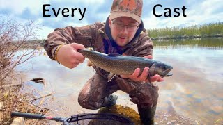 Insane Salmon & Trout Fishing in Newfoundland , Early Spring  Cast After Cast Action !