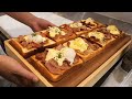 Soft-boiled Egg Bacon Open Toast Sandwich - Korean Street Food