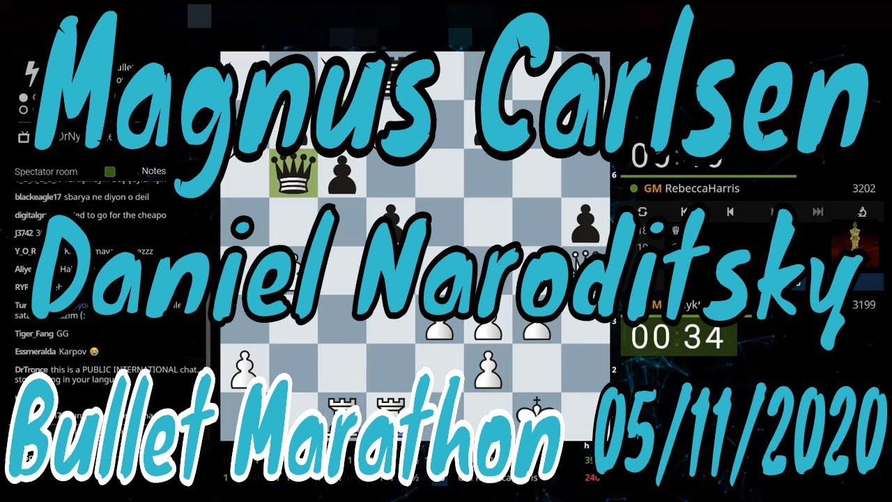♚ DrNykterstein Magnus Carlsen vs Daniel Naroditsky | Bullet Marathon on Lichess.org || May 11, 2020