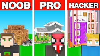 NOOB VS PRO VS HACKER EN GÜVENLİ EV YAPI KAPIŞMASI - Minecraft