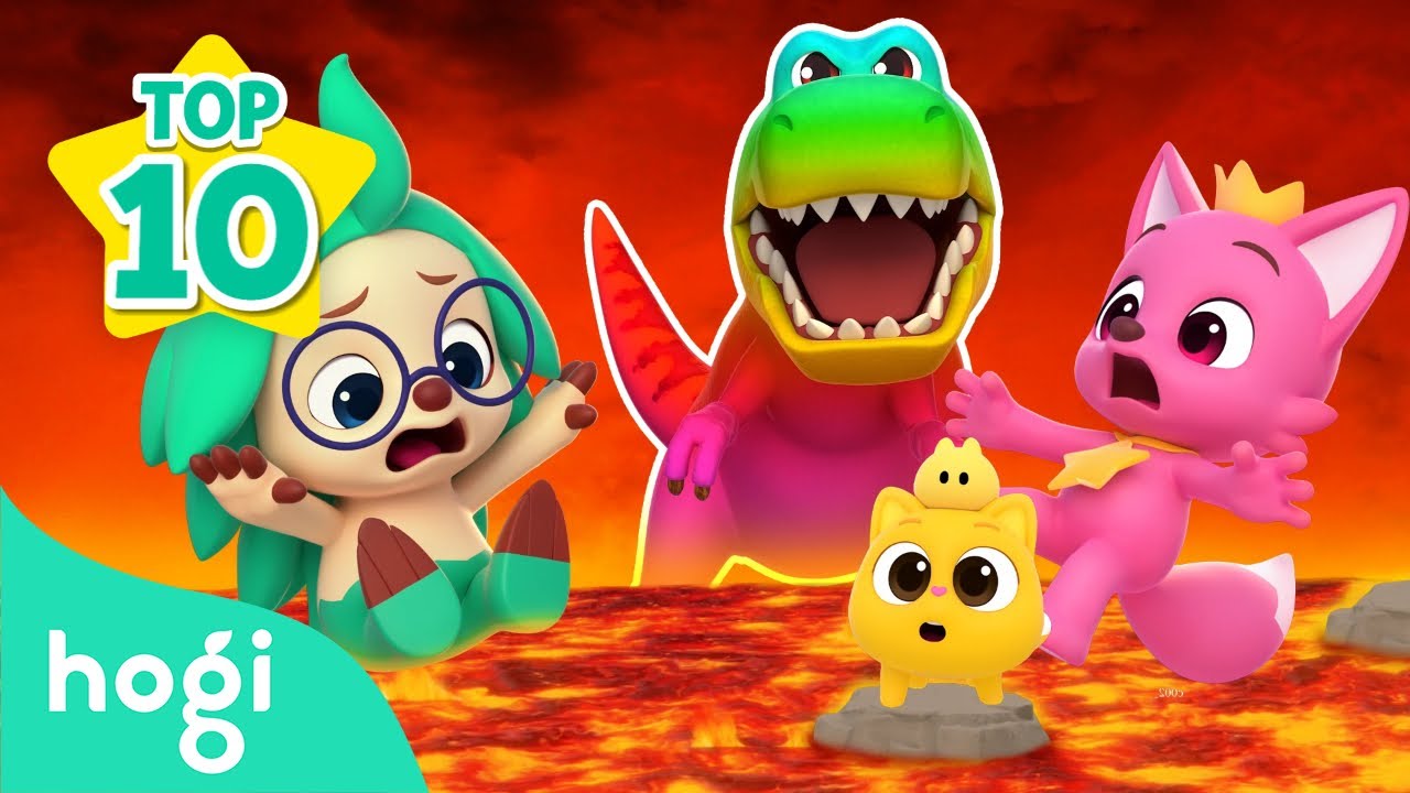 🌋 BEST SONGS of the MONTH｜Jingle Play + Learn Colors and More｜Dinosaurs for Kids｜Hogi Pinkfong