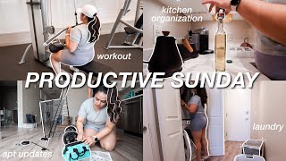 PRODUCTIVE DAY IN MY LIFE | sunday reset, apartment updates, grocery haul \& more!