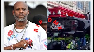 Final goodbye Monster truck carrying DMX Rapper casket leads funeral procession #brooklyn #RIP