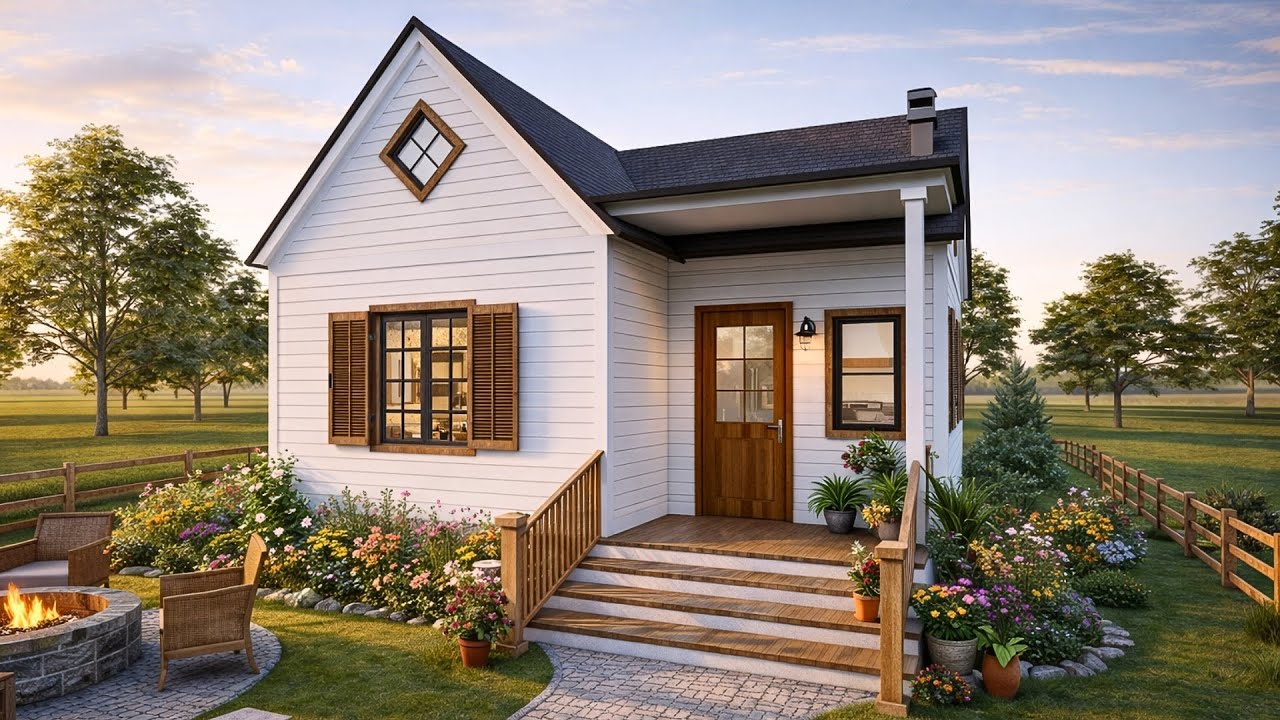 Cozy Modern Cottage 7×7m | Small House Design with 1 Bedroom