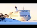 Ferry Tallink Isabelle ice skating to Turku in very beautiful weather | M/S Tallink Isabelle