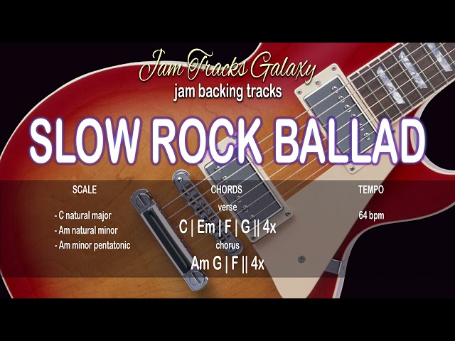 SLOW ROCK BALLAD Backing Track in C/Am (64 bpm) class=