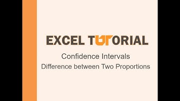 Excel Tutorial: Confidence intervals for the difference between two proportions