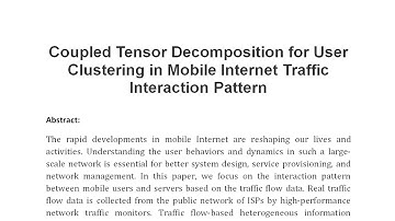 Coupled Tensor Decomposition for User Clustering in Mobile Internet Traffic Interaction Pattern