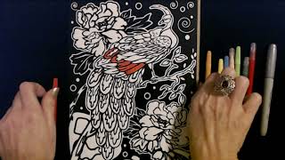ASMR | Coloring a Wooden Ornament & Velvet Art w/Markers (Whisper) screenshot 4