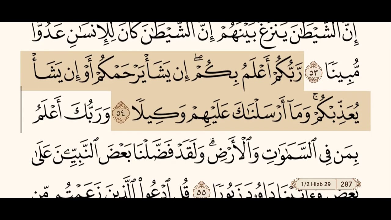 سورة الاسراء كاملة مكتوبة بصوت الشيخ عبد الرحمن السديس و بدون اعلانات ( استمع و اقرأ )