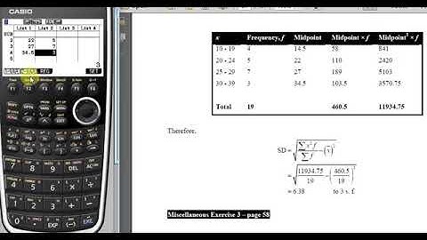 Using Casio CG20/CG50 graphical calculator for grouped data calculation of mean & standard deviation