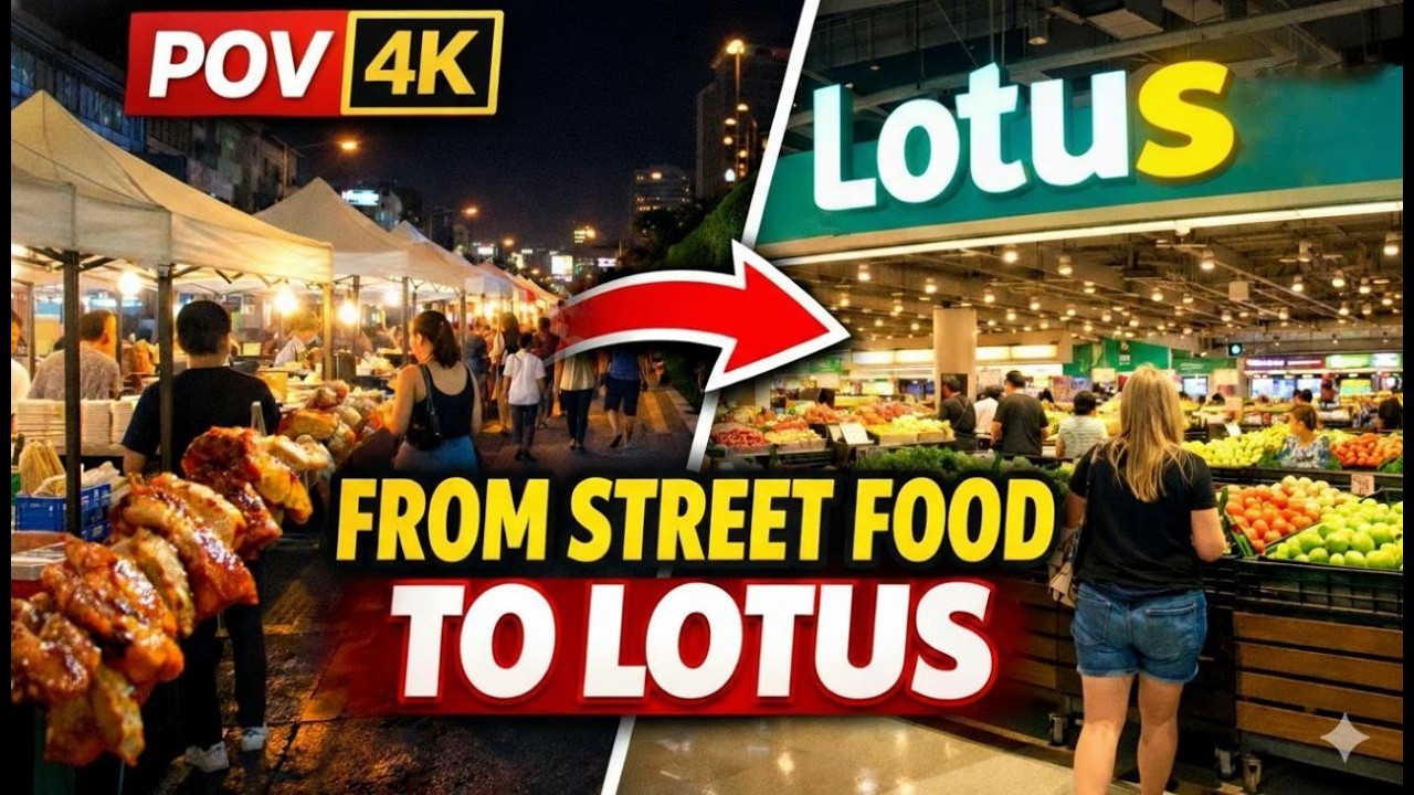 POV: Bangkok Street Food Walk to Lotus (So Clean!)