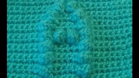 how to crochet a square with a bobble chart letter "A"