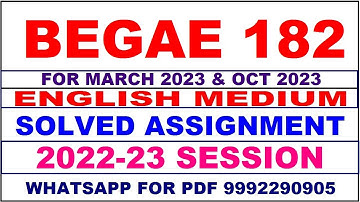 begae 182 solved assignment 2022-23 in english | begae 182 solved assignment 2023 | begae 182 2023