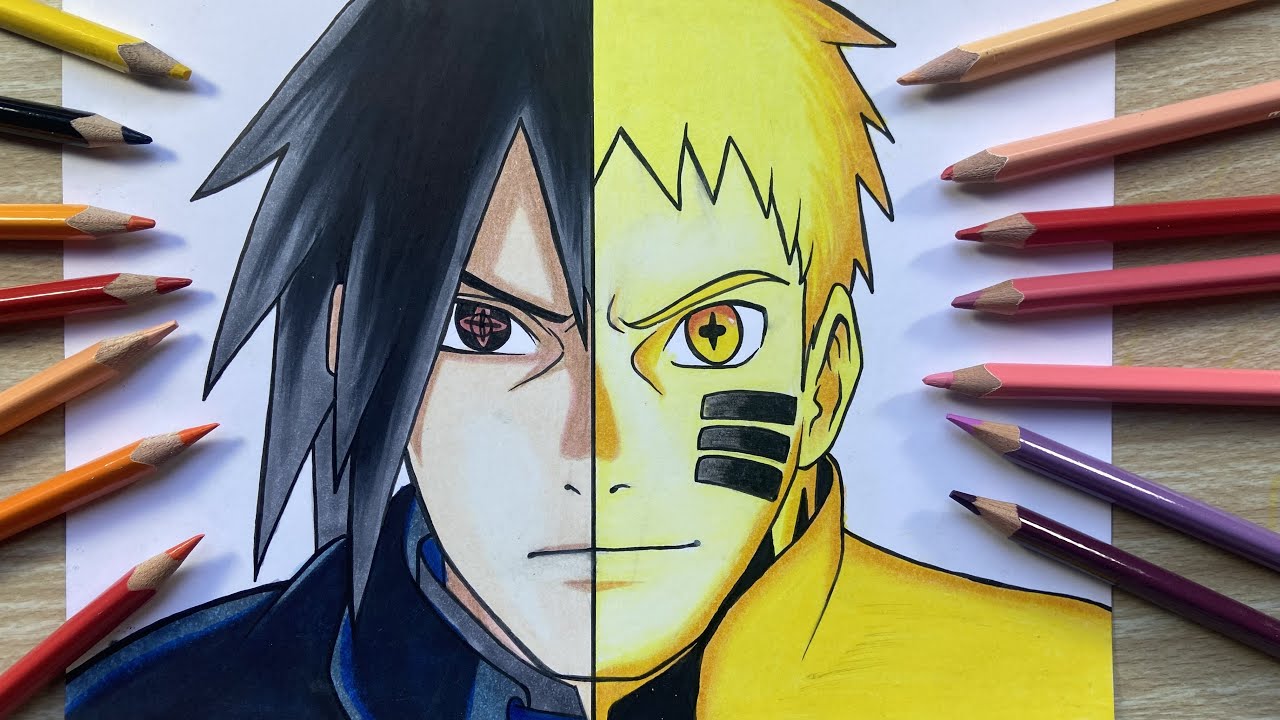 COMO COLORIR O NARUTO E SASUKE PASSO A PASSO 