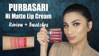 PURBASARI Hi Matte Lip Cream Review & Swatches (ALL SHADES) | Jezhira Makeup