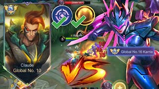 CLAUDE VS KARRIE TANK🔥CARA COUNTER META KARRIE TANK! TOP GLOBAL CLAUDE - MLBB