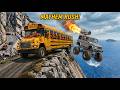 Insane School Bus Crash On Dangerous Cliff😱 | BeamNG.drive #50