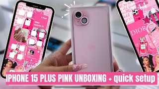 ANOTHER IPHONE UNBOXING.. THE NEW IPHONE 15 PLUS (PINK) 🎀📱+ QUICK SETUP !!