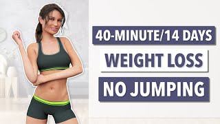 14-Day Weight Loss Challenge: 40-Minute JUMP-FREE + Abs Workout