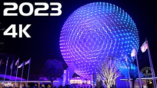 EPCOT 2023 Complete Night Walking Tour in 4K | Walt Disney World Orlando Florida February 2023