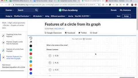 Features of a Circle from its Graph