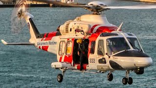 SAR AgustaWestland AW139 EC-NEG rescue helicopter at Barcelona heliport