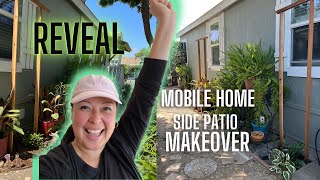 EXTREME Side Patio Makeover REVEAL     Mobile Home Projects!